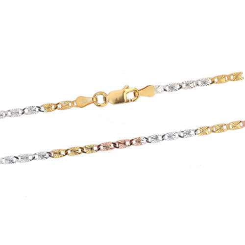 Tri color gold valentino chain shop
