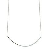 Large CZ Curved Bar Necklace