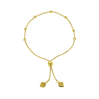 Gold Bead and Link Adjustable Bracelet