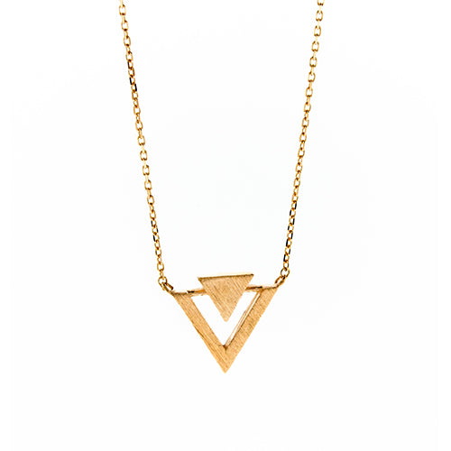Rose Gold Double Triangle Necklace
