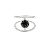 Black Marble Stone Cage Ring