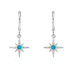 Blue Opal and CZ Star Leverback Earrings