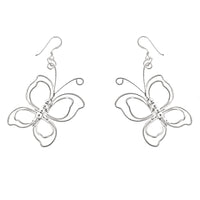 Wire Bead Butterfly Earrings