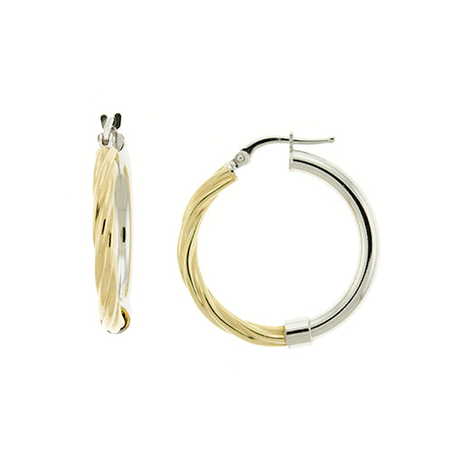 Gold Vermeil Two Tone Rope Hoops