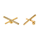 CZ Criss Cross X Earrings