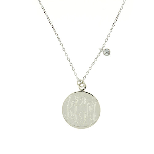 Disc with CZ Necklace