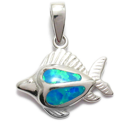 Blue Opal Fish Pendant
