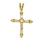Gold Vermeil CZ Baguette Cross Pendant