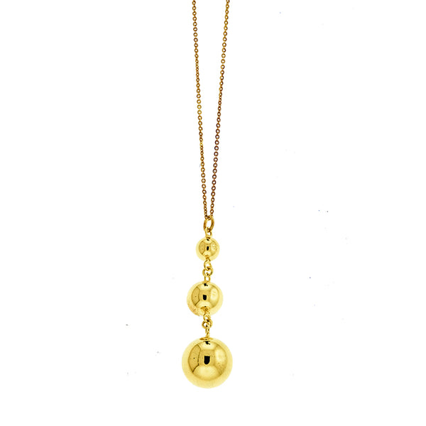 Gold Three Ball Necklace