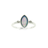Blue Opal Marquise Ring