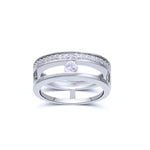Single CZ Open Band Ring