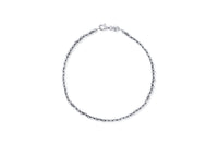 Rhodium 3mm DC Bead Bracelet