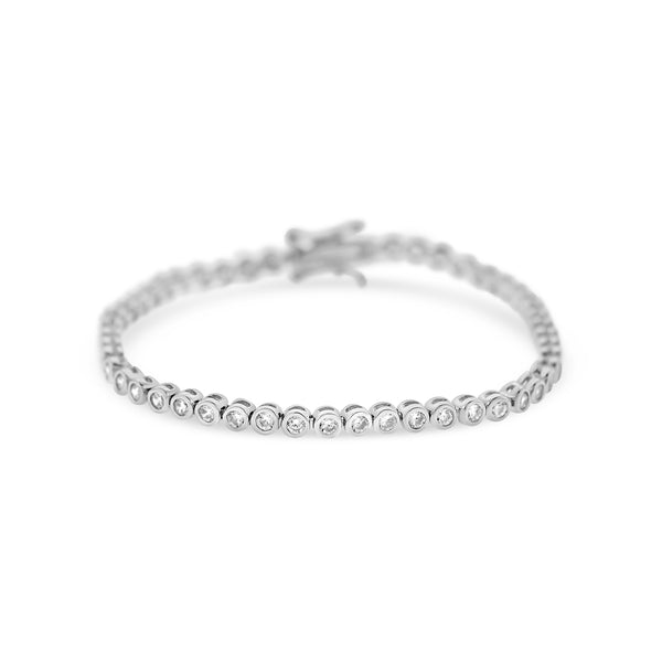 3mm Round CZ Bezel Tennis Bracelet