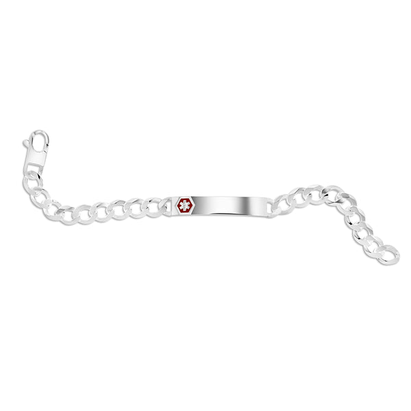 6.5mm Curb Red Medical ID Bracelet