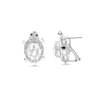 Large CZ Turtle Earrings