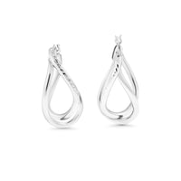 Rhodium DC Oval Infinity Hoops