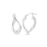 Rhodium DC Oval Infinity Hoops