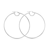 Large 1mm Round Hoops