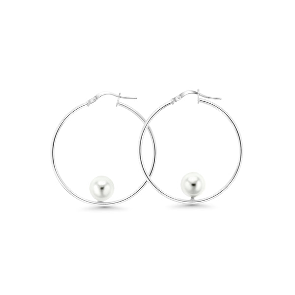 Floating Pearl Hoops