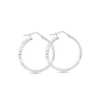 Round Diamond Cut Hoops