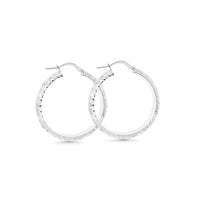 Round Diamond Cut Hoops