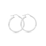 Round Diamond Cut Hoops