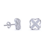 CZ Clover X Stud Earrings