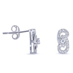 CZ Infinity Knot Stud Earrings