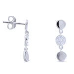 Circle CZ Drop Earrings