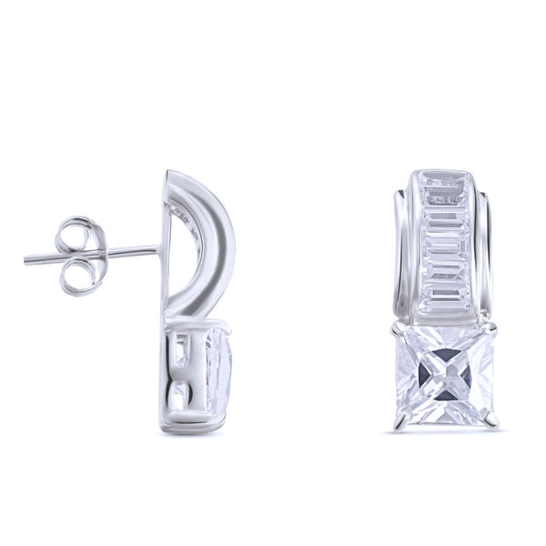 Square Baguette Post Earrings