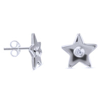 Star with CZ Stud Earrings