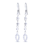 CZ Oval Drop Earrings