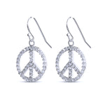 CZ Peace Sign Earrings