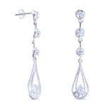 CZ Teardrop Dangling Earrings