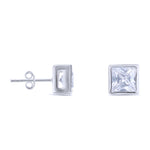 Square Bezel Set Studs