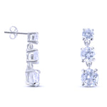 Three CZ Drop Earrings