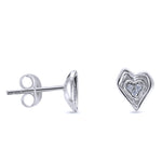 Antique Heart with CZ Earrings