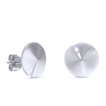 Satin Round CZ Stud Earrings