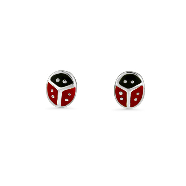 Kids Enamel Ladybug Studs
