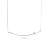 Silver Bar with Pearl Necklace