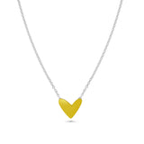 Gold Satin Heart Necklace