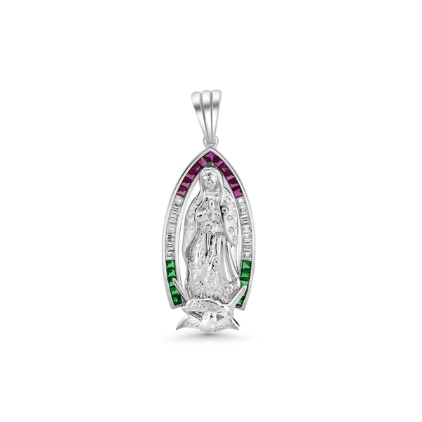 Red/Green/White CZ Guadalupe Pendant