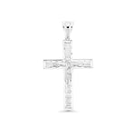 Rhodium DC Crucifix Pendant