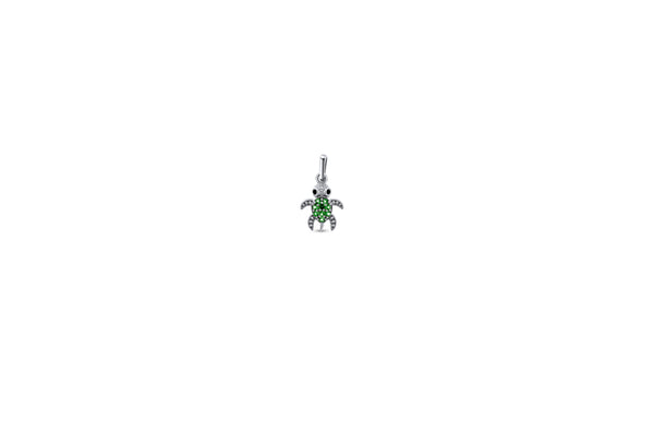 Small Green CZ Sea Turtle Pendant