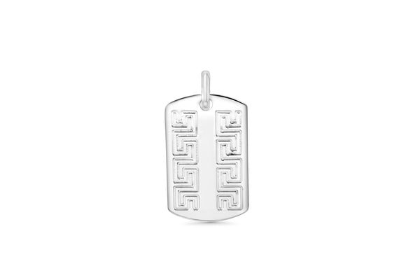 Greek Key Dog Tag Pendant