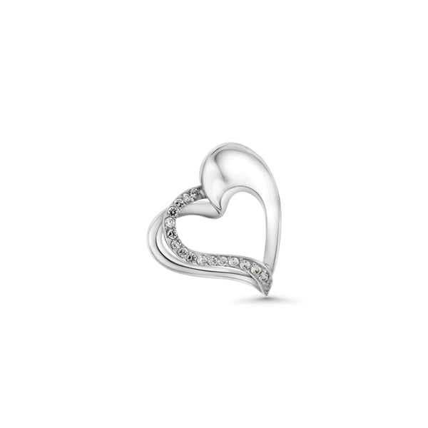 CZ Slide Heart Pendant