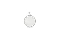 Round Mother of Pearl CZ Halo Pendant