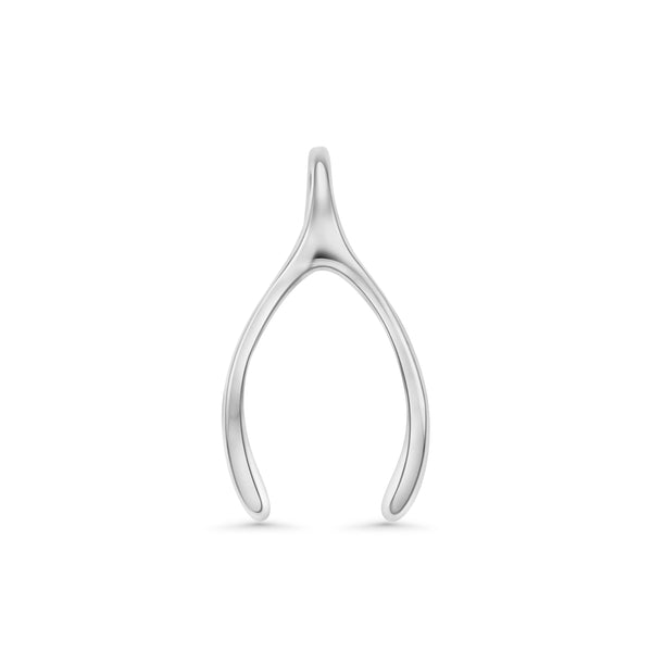 Rhodium Wishbone Pendant