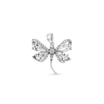 Rhodium CZ Dragonfly Pendant