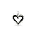 Black and White CZ Heart Pendant